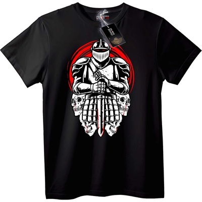 NOONEBRAND Тениска Рицар с Черепи - 7XL, White