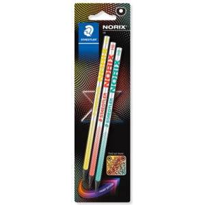 STAEDTLER Комплект графитни моливи, HB, STAEDTLER "Norix 181", 3 различни цвята 181-HBBK3 (181-HBBK3)