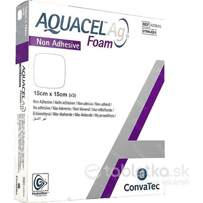 AQUACEL Ag Foam neadhez. krytie na rany 15 x 15 cm 5 ks