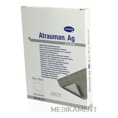 ATRAUMAN AG kompres impregnovaný, obsahuje striebro (5x5cm) 1x3 ks