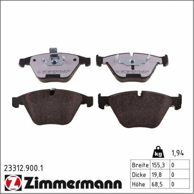 Sada brzdových platničiek kotúčovej brzdy ZIMMERMANN 23312.900.1