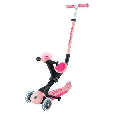 Детска сгъваема тротинетка с родителски контрол Globber Go Up Deluxe Flash Lights, розова (748-710)