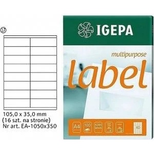 Igepa Group Igepa Labels A4 IGEPA 105 X 35.0 MM WHITE (100)