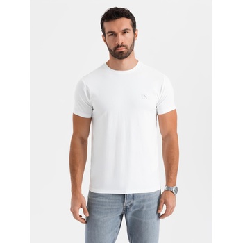 Image 1 of Ombre Clothing Мъжка тениска SLIM FIT с еластан и щампа white Ombre Clothing Ombre Clothing | Byal | МЪЖЕ | XL