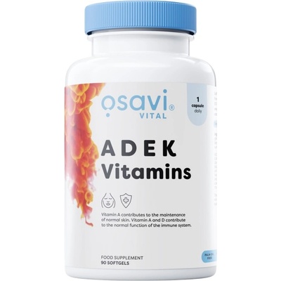 Osavi ADEK Vitamins | A + D + E + K | with Quali-D® [90 Гел капсули]