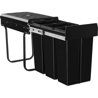 FurniGO Bezdotykový hranatý odpadkový koš s USB 50 l - stříbrný – Hledejceny.cz