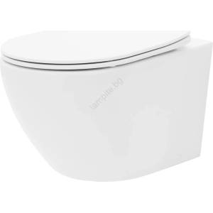 Rea Rea-c2760 - Подвесно wc с тоалетна седалка carlo flat mini rimless керамика/бял гланц (re0385)