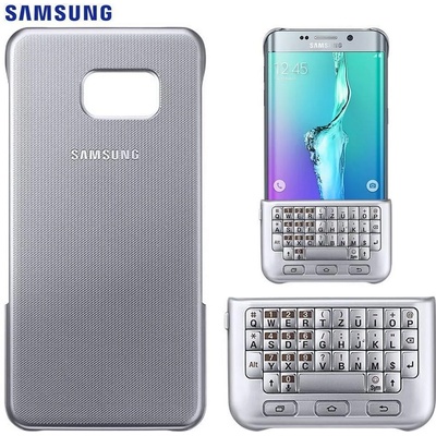 Samsung Оригинален Калъф с Клавиатура за Samsung S6 Edge Plus Keyboard Cover Case EJ-CG928msegww, Сребрист (EJ-CG928msegww)
