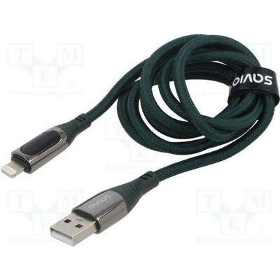 Savio CL-173 USB 2.0, vidlice Apple Lightning,USB A vidlice, 1m, černý