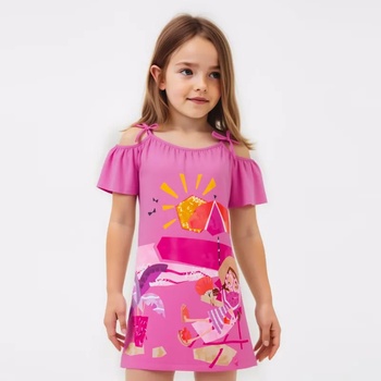 Mayoral Рокля апликации в розов цвят за мини момиче Майорал