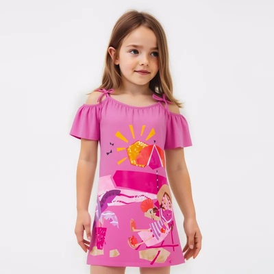 Mayoral Рокля апликации в розов цвят за мини момиче Майорал