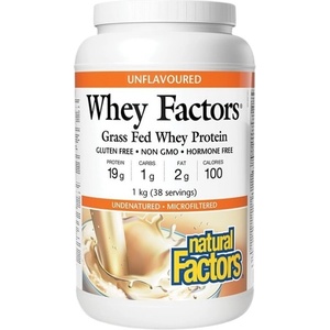 Natural Factors Whey Factors® Grass Fed Whey Protein | Unflavored [1000 грама] Неовкусен