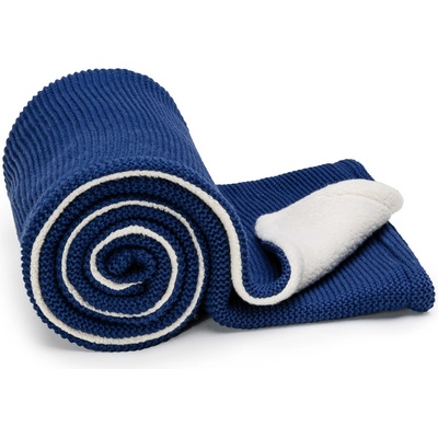 T TOMI Pletená deka WARM Dark blue waves