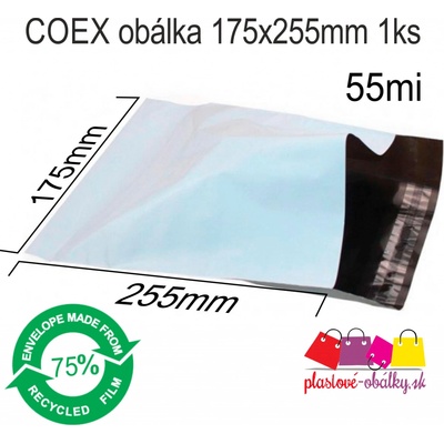 Plastové obálky COEX nepriehľadné Balenie: po 1 ks, Rozmer: 175 x 255 mm