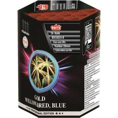 Tarra ohňostroj gold willow&red blue 19 ran 8 1