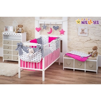 Baby Nellys Mega sada Be LOVE Hvězdičky granát/růžová 120 x 90 cm