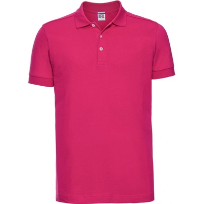 Russell polokošile 566M elastická krátký rukáv pánská Cot-10566M31001 fuchsia