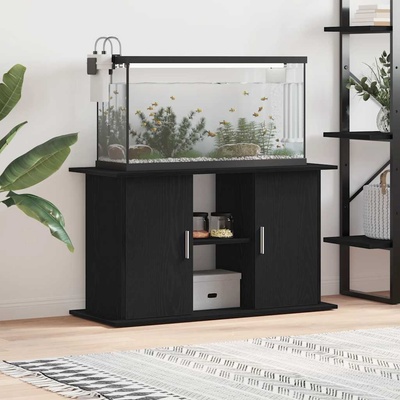 vidaXL Стойка за аквариум, черен дъб, 101x41x58 см, инженерно дърво (862153)