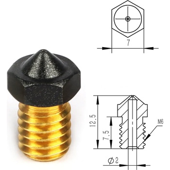 Image 1 of 2бр. e3d (v6) ptfe дюза с незалепващо покритие 0.4мм