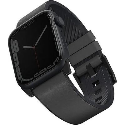 UNIQ UNIQ Straden каишка за Apple Watch 4/5/6/7/SE 44/45mm, хибридна кожа, сив (UNIQ589GRY)