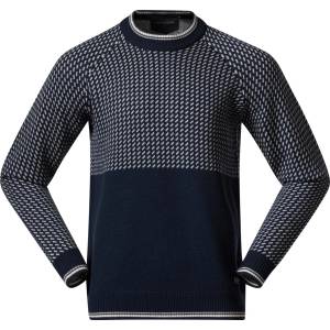 Bergans Мъжки норвежки пуловер Bergans Alvdal Wool Jumper Merino jumper - Navy Blue / Vanilla White - размер XXL (017-1924-0415)
