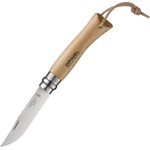 Opinel Сгъваем нож Opinel №7 Inox с кожена връзка, острие 8 см (001372-pe)