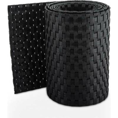 Ratanový plotový stínící pás - černá, 19cm x 2,55m (Stínící pás na zastínění plotových panelů, rozměr balení 19x255cm)