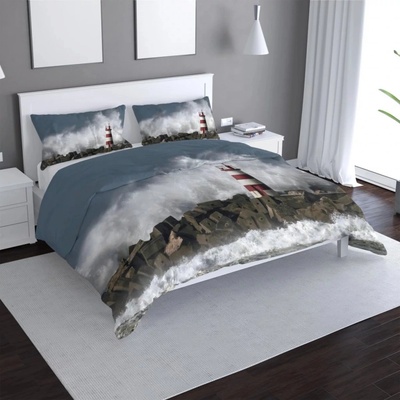 Sablio satén povlečení Maják ve vlnách 140x220 70x90