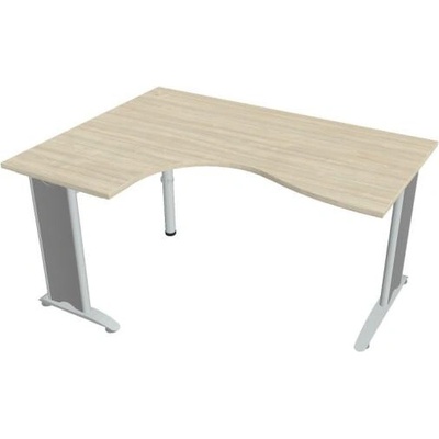Hobis Pracovný stôl Flex, ergo, pravý, 160 x 75,5 x 120 cm(60x80) cm, agát/kov