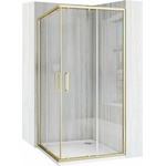 Rea Квадратна душ кабина с плъзгащи се врати златна Rea City 90x90 см (5902557396573)