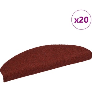 vidaXL Изтривалки за стълби, самозалепващи се, 20 бр. , 65x21x4 см, бордо червени, полукръгли, големи (3365647)