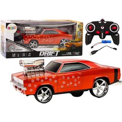 Lean Toys 18565 RC auto Drift 360 světla a zvuky, červená 1:18