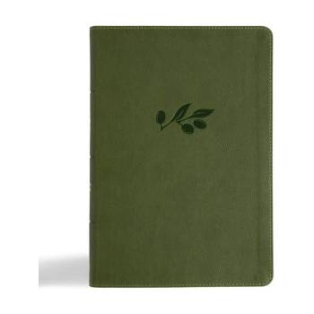 CSB Giant Print Single-Column Bible, Olive Leathertouch