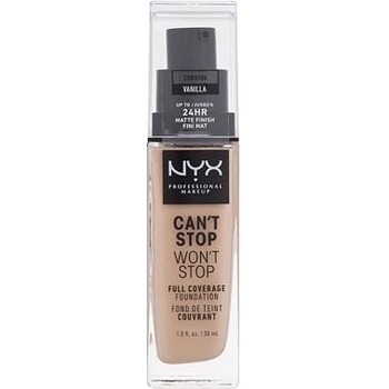NYX Professional make-up Can't Stop Won't Stop vysoce krycí make-up 06 Vanilla 30 ml