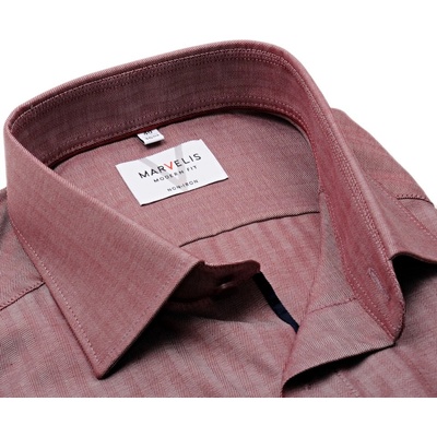 Marvelis Modern Fit košile rybí kost červená