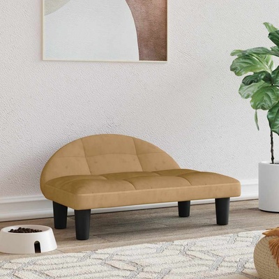 vidaXL Кучешко легло Кафяв 70x52x30 см кадифе (171943)