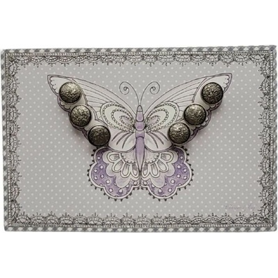 Clayre & Eef 6ks starostříbrný dekorační knoflík 1,2x0,6 cm