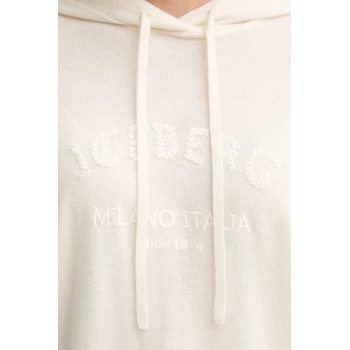 Iceberg Вълнен суичър Iceberg в бежово с качулка с изчистен дизайн A020 9003 (A020.9003)