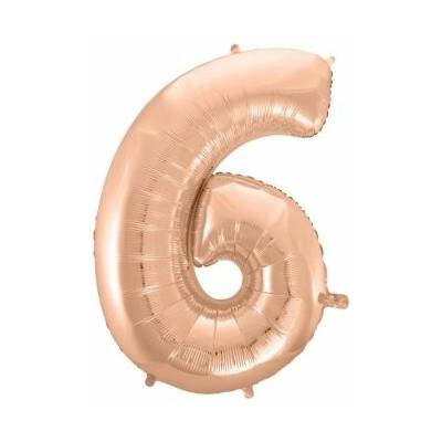GoDan Číslice "6" rosegold 92cm fóliový balónek