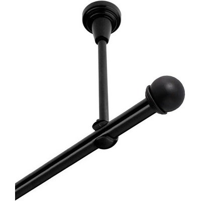 OK-GarnýžeCZ Garnýž kovová jednořadá 19mm Todi černá 390 cm do stropu / na tunýlek - bez kroužků
