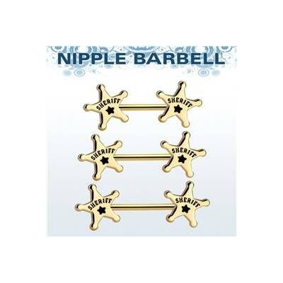 Piercingate piercing do bradavky sherifské hvězdy PBR00033 zlatá