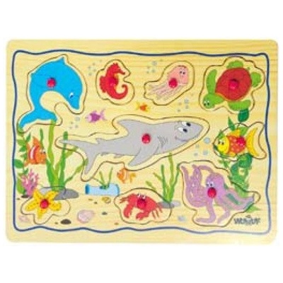 Woodyland Woody - Дървен пъзел с дръжки - Морско дъно