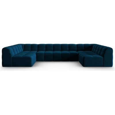 Micadoni Тъмносин ъглов диван от кадифе (U-образен) Kendal - Micadoni Home (MIC_U_121_F1_KENDAL5)