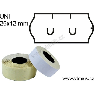Cenové etikety 26x12mm UNI bílé