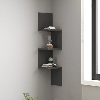 TopMebel Стена от меламин Zikzak в антрацитен цвят 25x25x105.4см