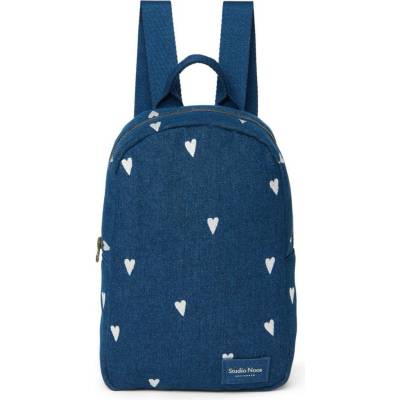 Studio Noos Dětský batůžek Denim Mini Dark Blue White Hearts