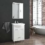 Drop Ritmo бял шкаф с огледало за окачване с 1 врата, 48 см, десен (5KRTR50WH)