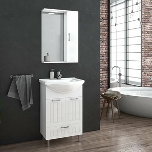 Drop Ritmo бял шкаф с огледало за окачване с 1 врата, 48 см, десен (5KRTR50WH)