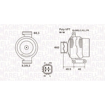 Alternátor MAGNETI MARELLI 063731726010