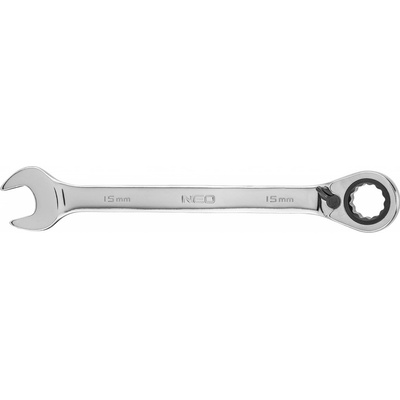 Neo Tools plochý očkový klíč s ráčnou 15 mm 09-327